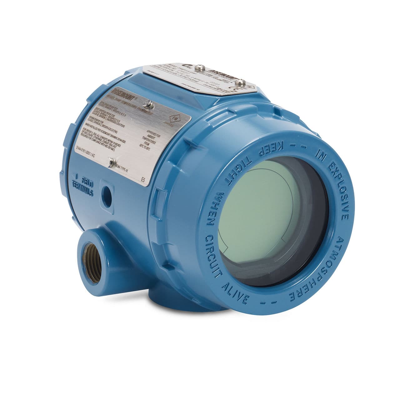Rosemount 3144P field-mount temperature transmitter with LCD display — flagship product for the Temperature category