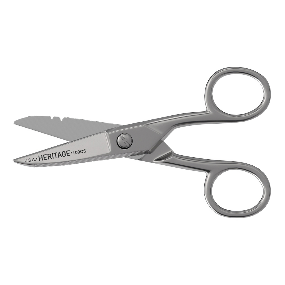 Klein Serrated Electrician Scissors with Stripping # 100CS