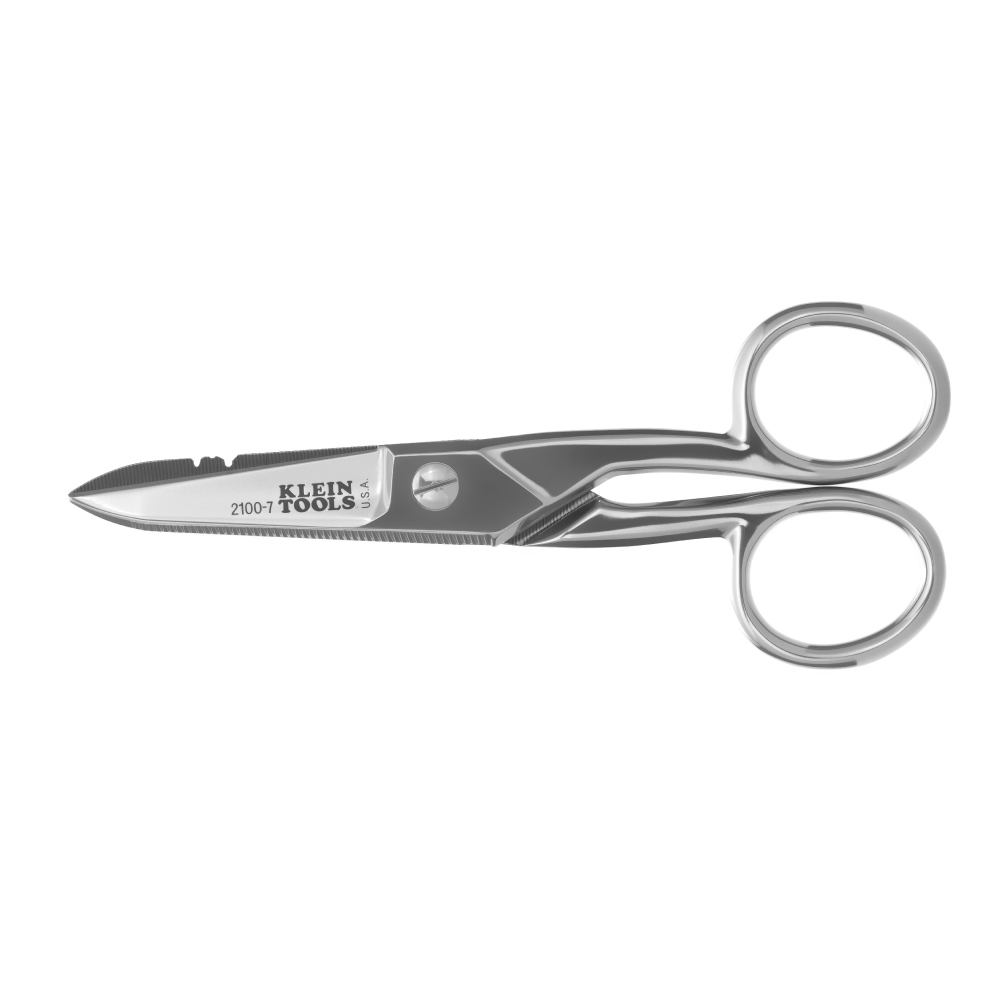 Klein Electrician's Scissors, Nickel Plated # 2100-7