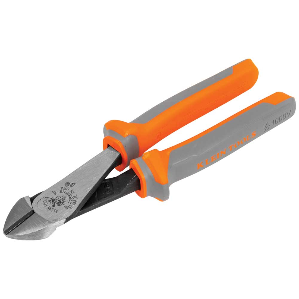 Klein Diagonal Cutting Pliers, Insulated, High Leverage, 8-Inch # 2288RINS