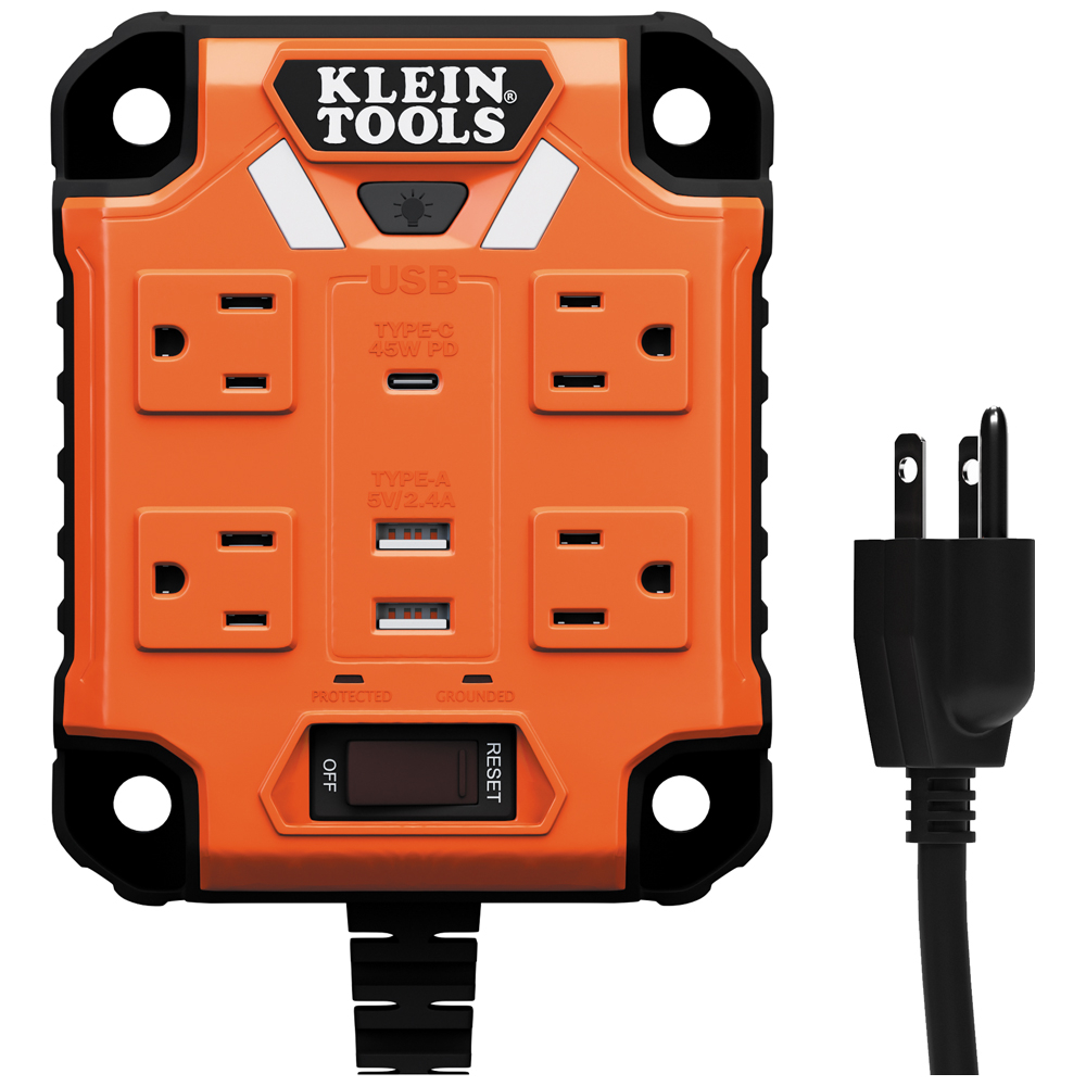 Klein Powerbox 1, Magnetic Mounted Power Strip with Integrated LED Lights # 29601