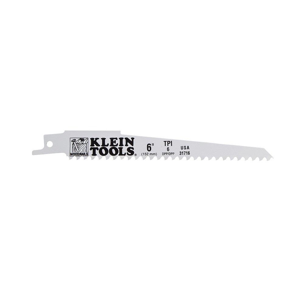 Klein Reciprocating Saw Blades, 6 Tpi, 6-Inch, 5-Pack # 31716