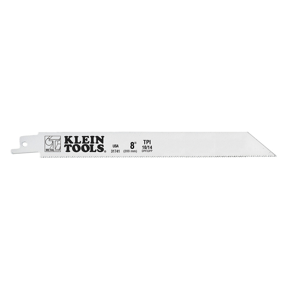 Klein Reciprocating Saw Blades, 10/14 Tpi, 8-Inch, 5-Pack # 31741