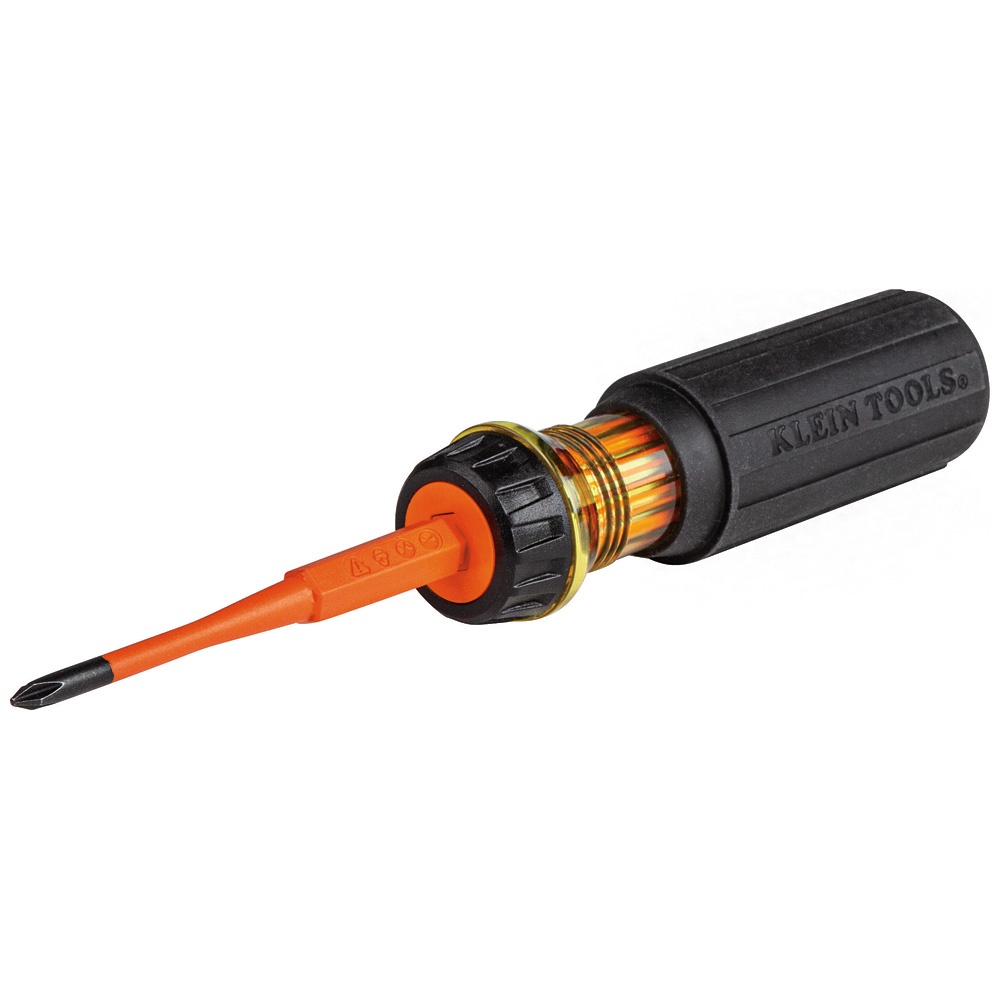 Klein Flip-Blade Insulated Screwdriver, 2-IN1, PH Bit #1, Sl Bit 3/16-Inch # 32286