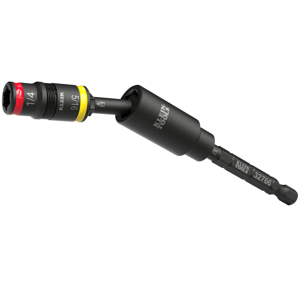 Klein Impact Flip Socket with Swivel Adapter, 3-Piece # 32982