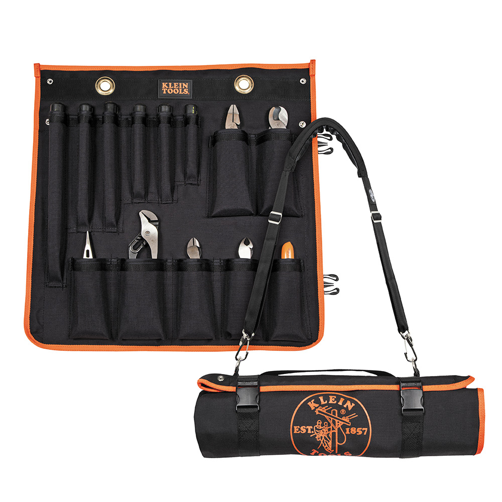 Klein 1000V Insulated Utility Tool Kit in Roll Up Pouch, 13 Piece # 33525SC