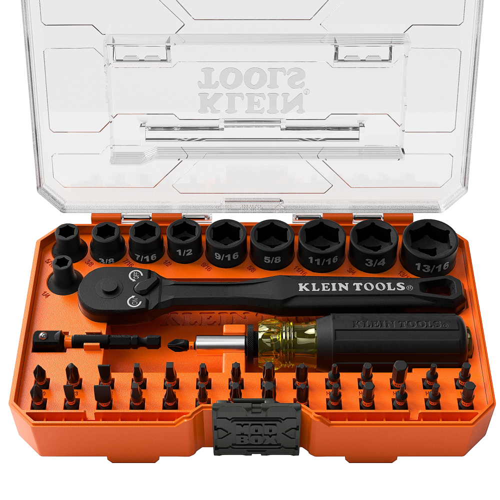 Klein Proflex Impact Driver Bit and Socket Set, SAE, 43-Piece # 33806