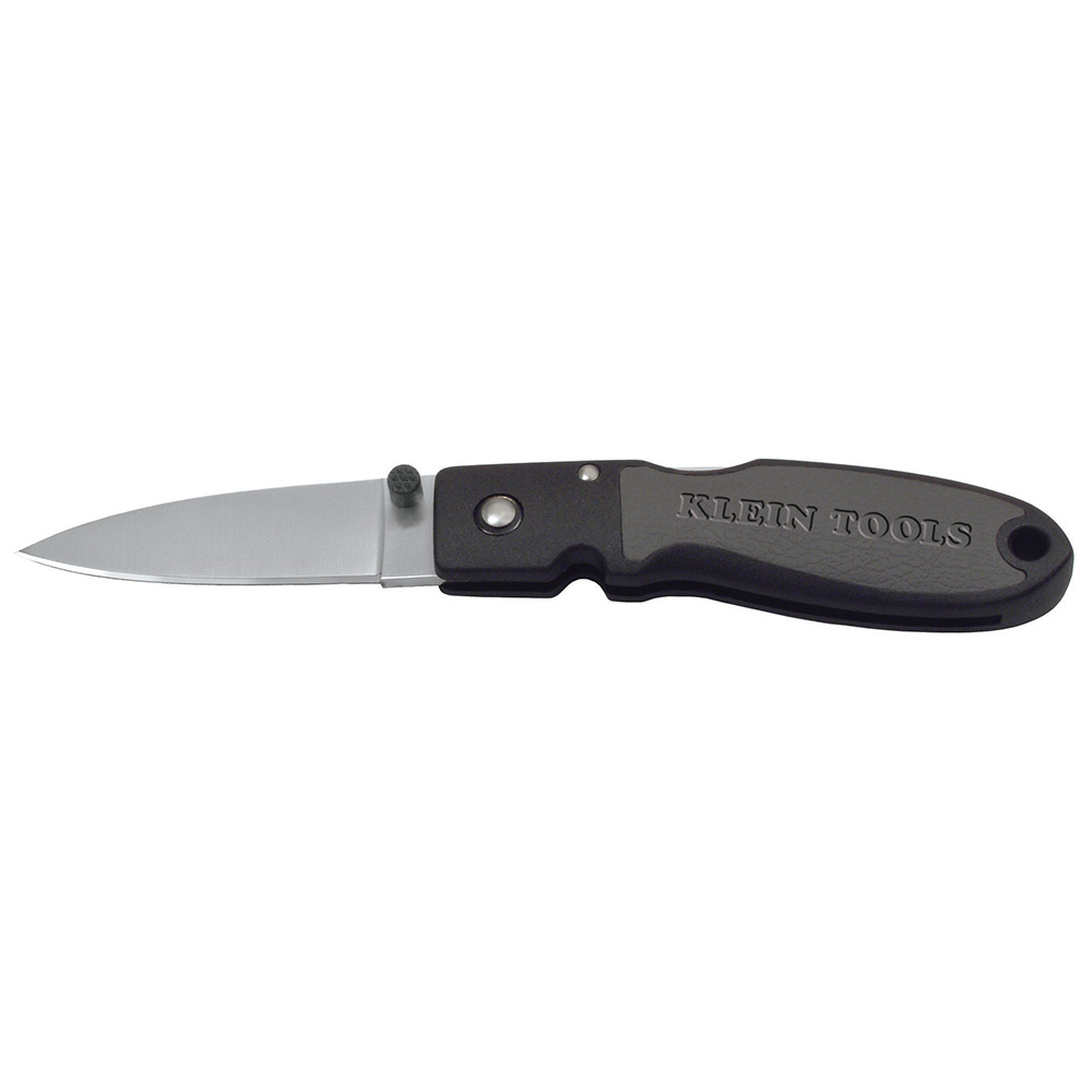 Klein Lightweight Lockback Knife, 2-3/8-Inch Drop Point Blade, Black Handle # 44002