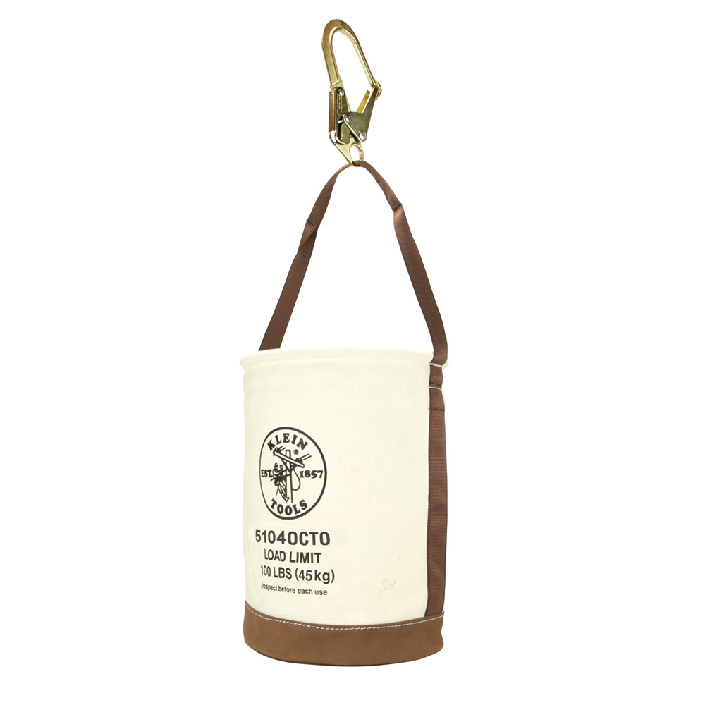Klein Canvas Bucket, Leather Bottom, Connection Points, 12-Inch # 5104OCTO