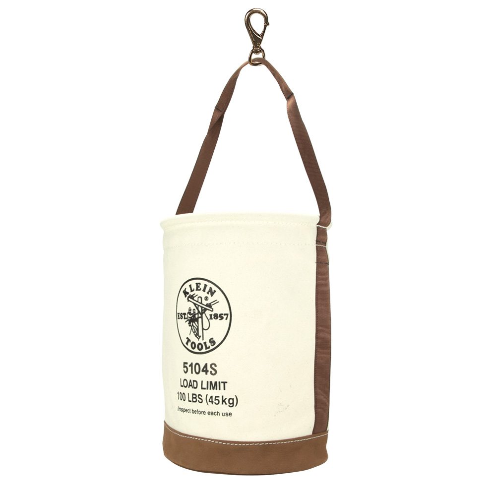 Klein Canvas Bucket, Leather Bottom, Swivel Snap, 12-Inch # 5104S