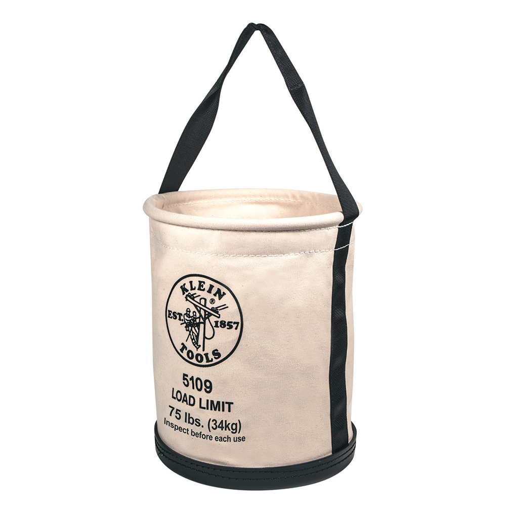 Klein Canvas Bucket, Wide-Opening, Straight-Wall, Molded Bottom, 12-Inch # 5109
