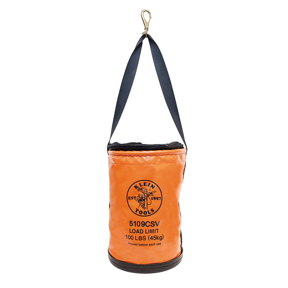Klein Utility Bucket, Vinyl Tool Bucket with Top Close, Swivel Snap, 12-Inch # 5109CSV