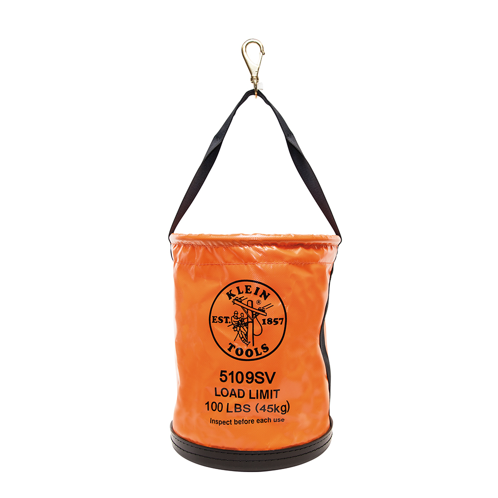 Klein Utility Bucket, Vinyl Tool Bucket with Swivel Snap, 12-Inch # 5109SV