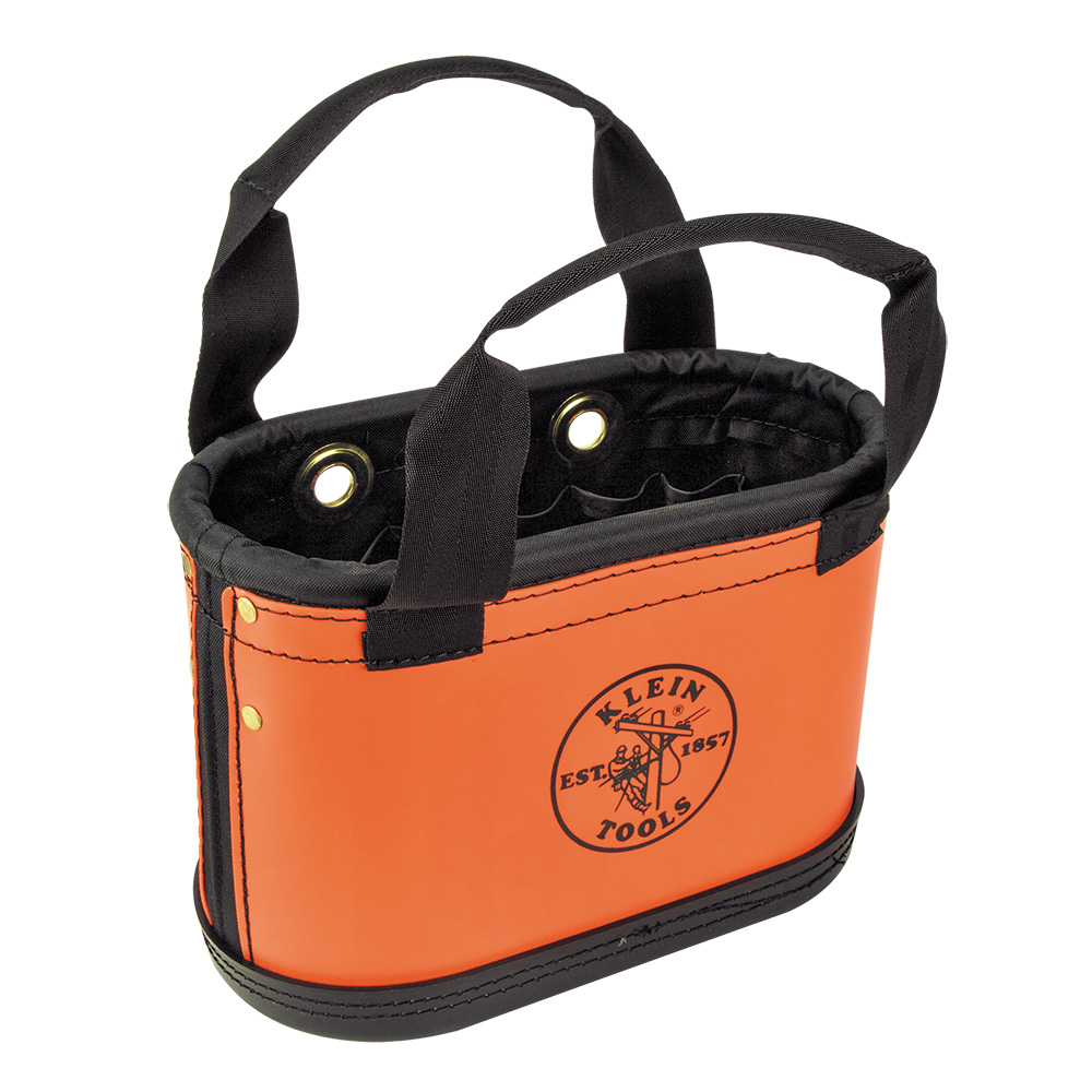 Klein Hard-Body Bucket, 15-Pocket Oval Bucket, Orange/Black # 5144HBS