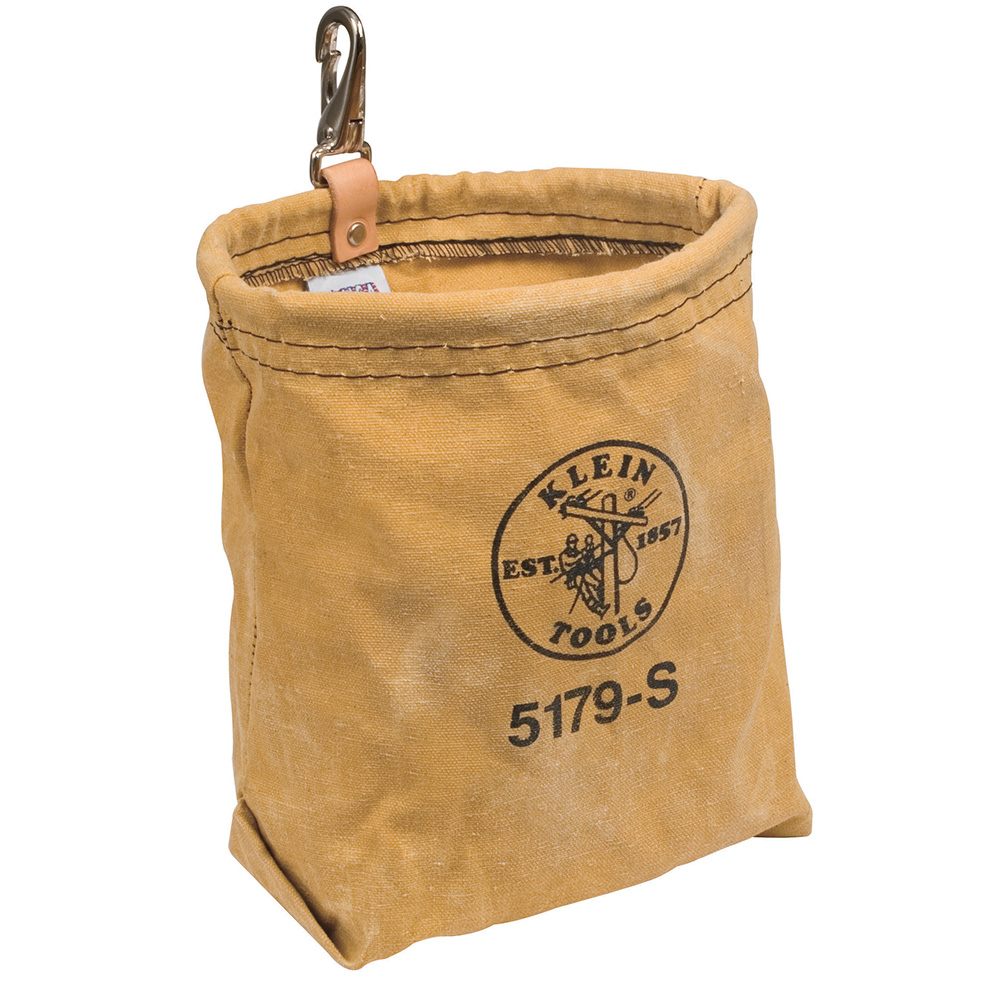Klein Tool Pouch, Water-Repellent Bag with Snap Clip, 7.5 x 7 x 3.5-Inch # 5179S