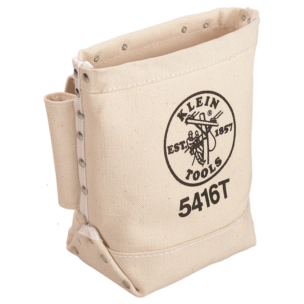 Klein Tool Bag, Bull-Pin and Bolt Bag, Tunnel Loop, Canvas, 5 x 10 x 9-Inch # 5416T