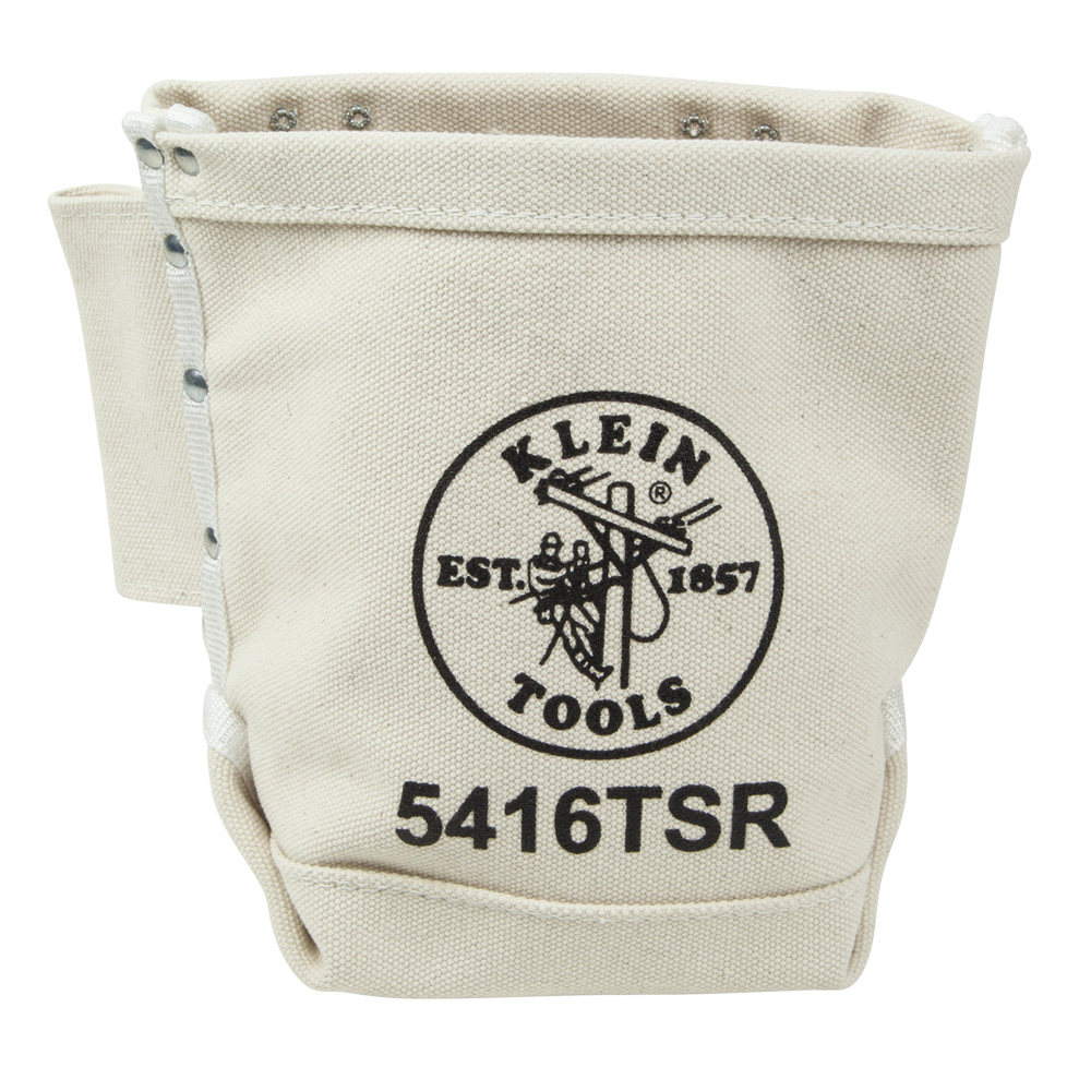 Klein Tool Bag, Bolt Bag with Drain Holes, No. 4 Canvas, 5 x 9 x 10-Inch # 5416TSR