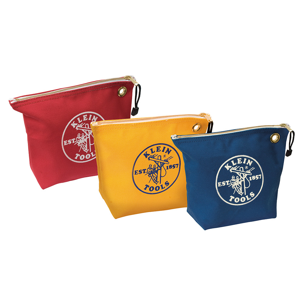Klein Zipper Bags, Assorted Canvas Tool Pouches, 3-Pack # 5539CPAK