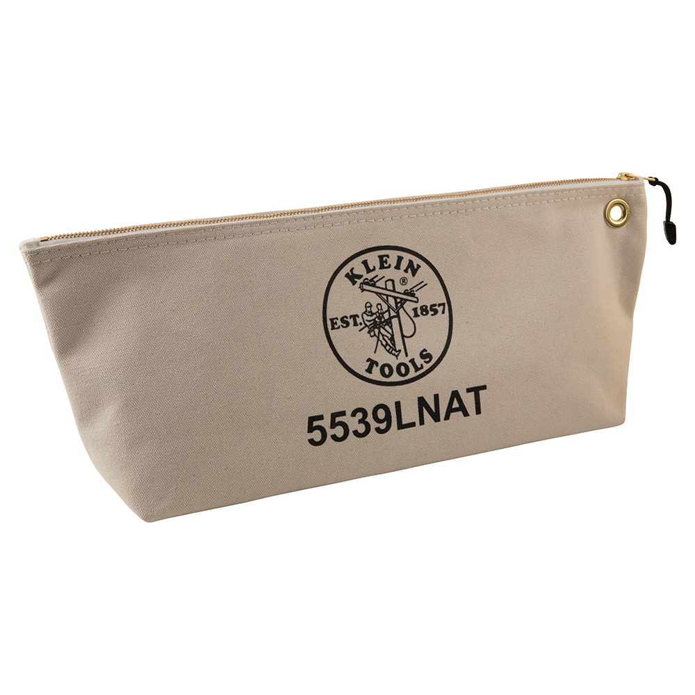 Klein Zipper Bag, Large Canvas Tool Pouch, 18-Inch, Natural # 5539LNAT