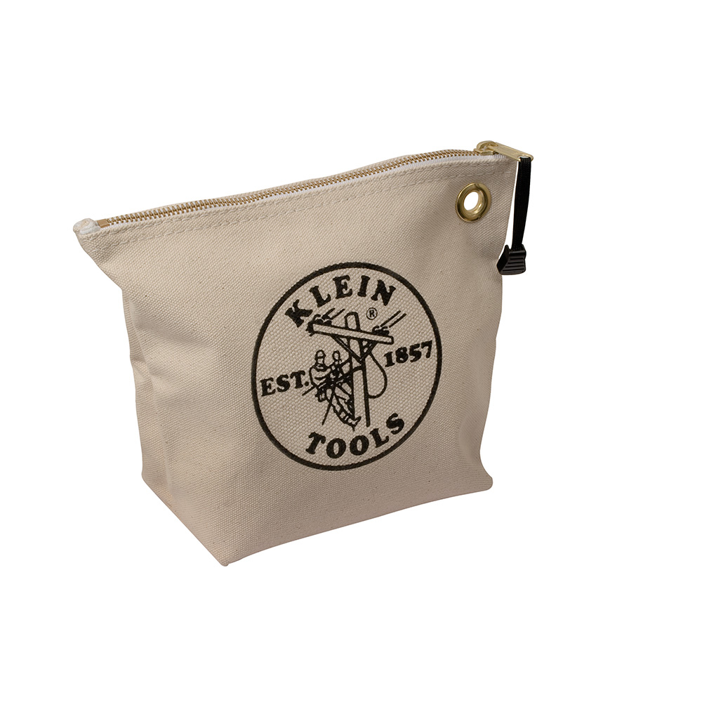 Klein Zipper Bag, Canvas Tool Pouch, 10-Inch, Natural # 5539NAT
