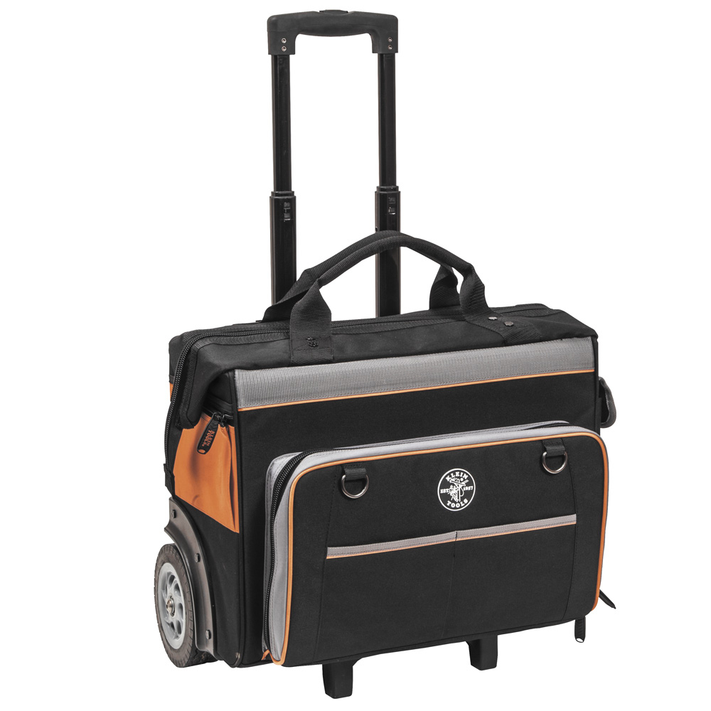 Klein Tool Bag, Tradesman Pro Rolling Tool Bag, 24 Pockets, 19-Inch # 55452RTB