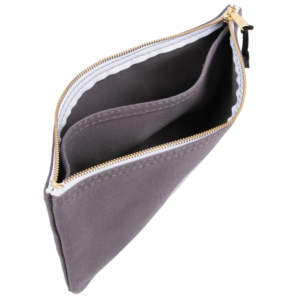 Klein Zipper Bag with Divider, Canvas Tool Pouch, 7-Inch, Gray # 55578