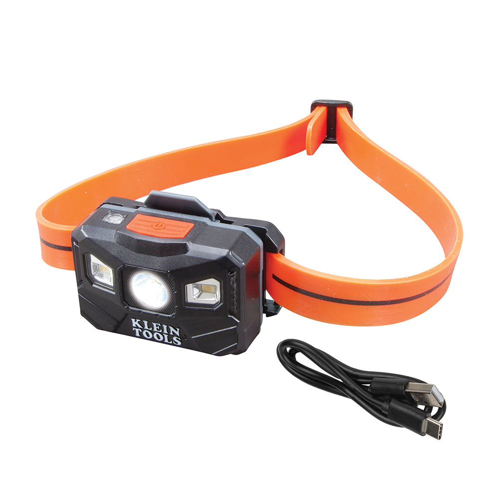 Klein Rechargeable Headlamp with Silicone Strap, 400 Lumens, All-Day Runtime # 56064