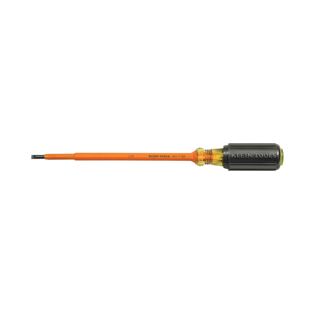 Klein Insulated Screwdriver, 3/16-Inch Cabinet, 7-Inch Round Shank # 601-7-INS