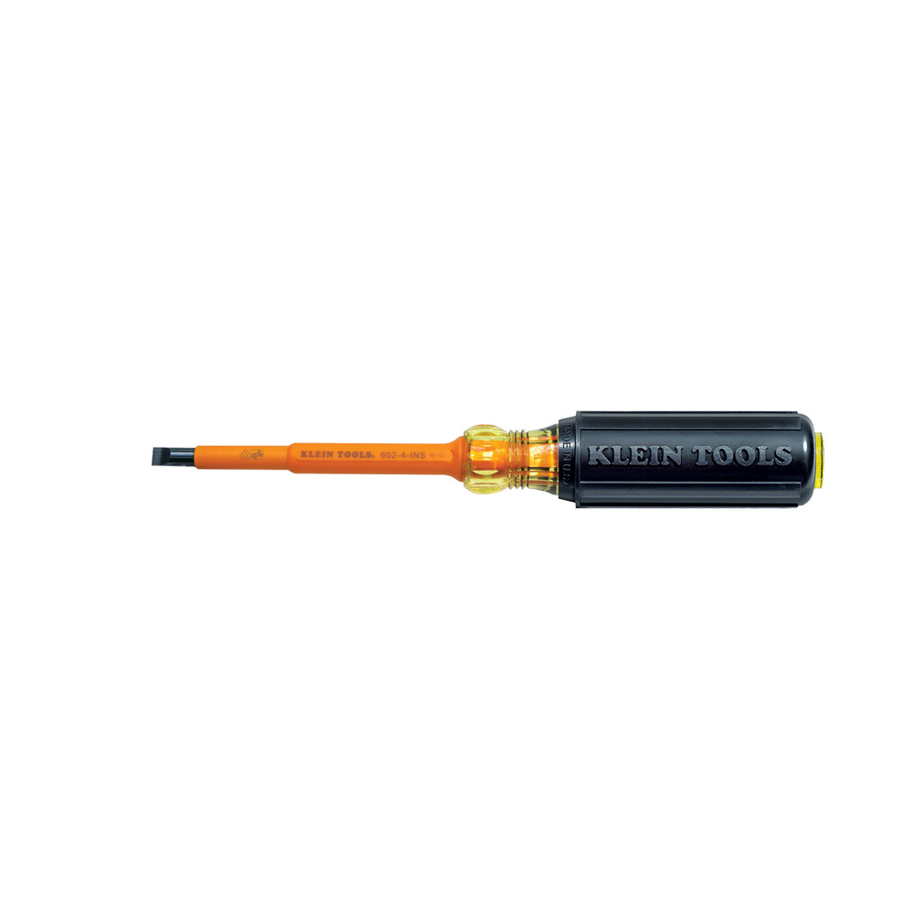 Klein Insulated Screwdriver, 1/4-Inch Cabinet, 4-Inch Round Shank # 602-4-INS