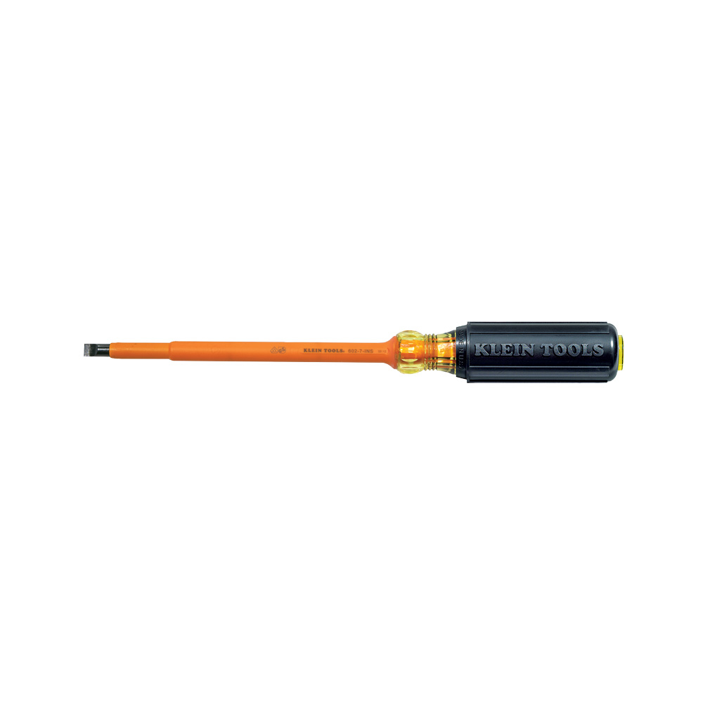 Klein Insulated Screwdriver, 5/16-Inch Cabinet, 7-Inch Round Shank # 602-7-INS