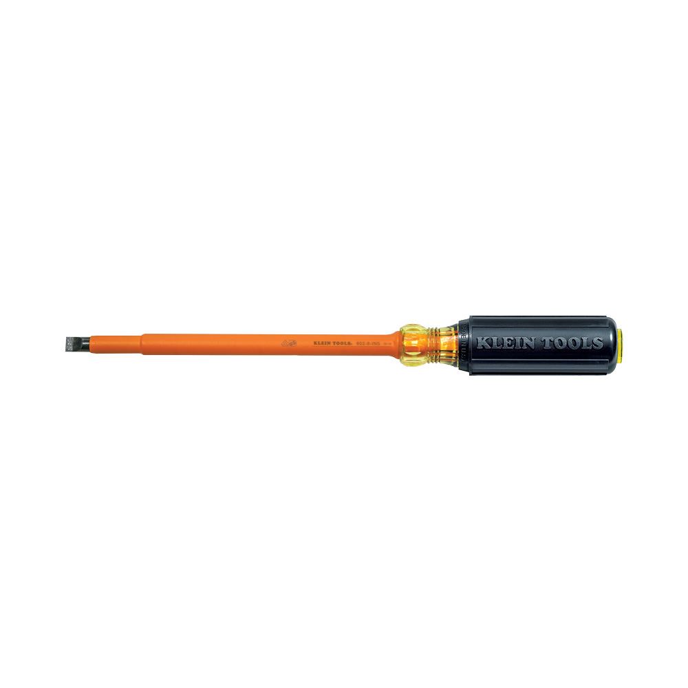 Klein Insulated Screwdriver, 3/8-Inch Cabinet, 8-Inch Round Shank # 602-8-INS