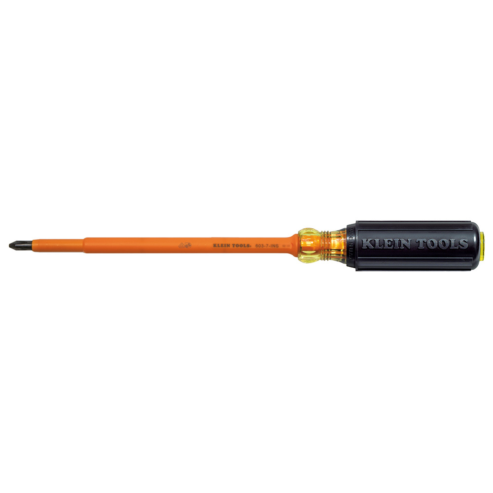 Klein Insulated Screwdriver, #2 Phillips, 7-Inch Round Shank # 6037INS