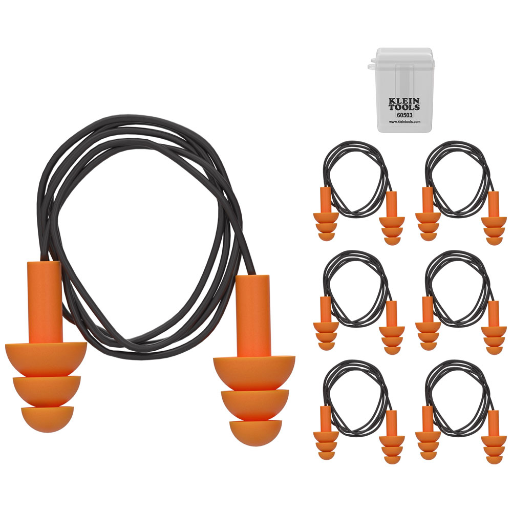 Klein Corded Earplugs, 6-Pair Pack # 605036
