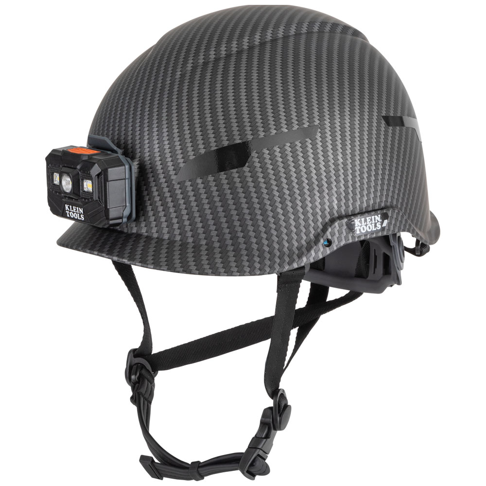 Klein Safety Helmet, Premium KARBN Pattern, Non-Vented, Class E, Headlamp # 60515