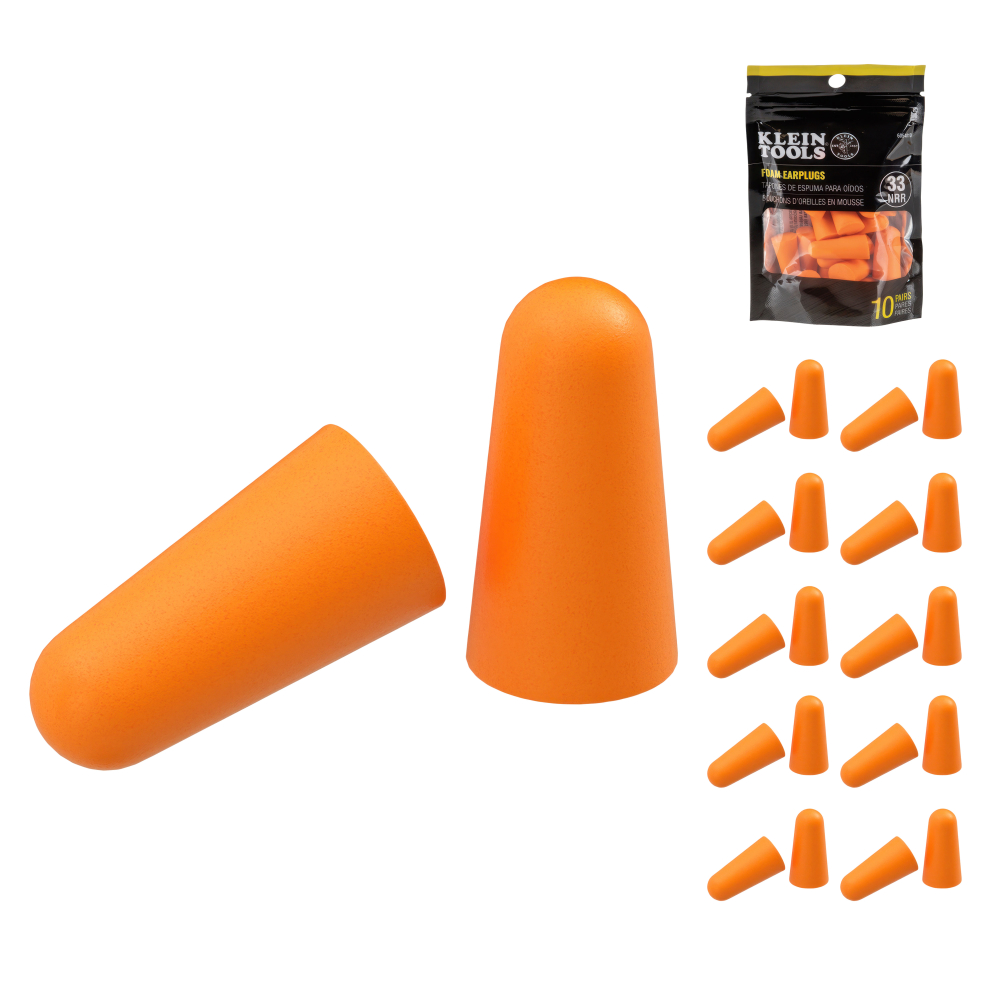 Klein Foam Earplugs, 10-Pair # 6054010