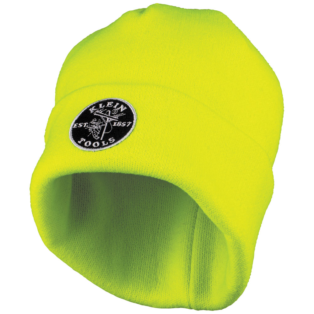 Klein Heavy Knit Hat, High-Visibility Yellow, Patch Logo # 60568