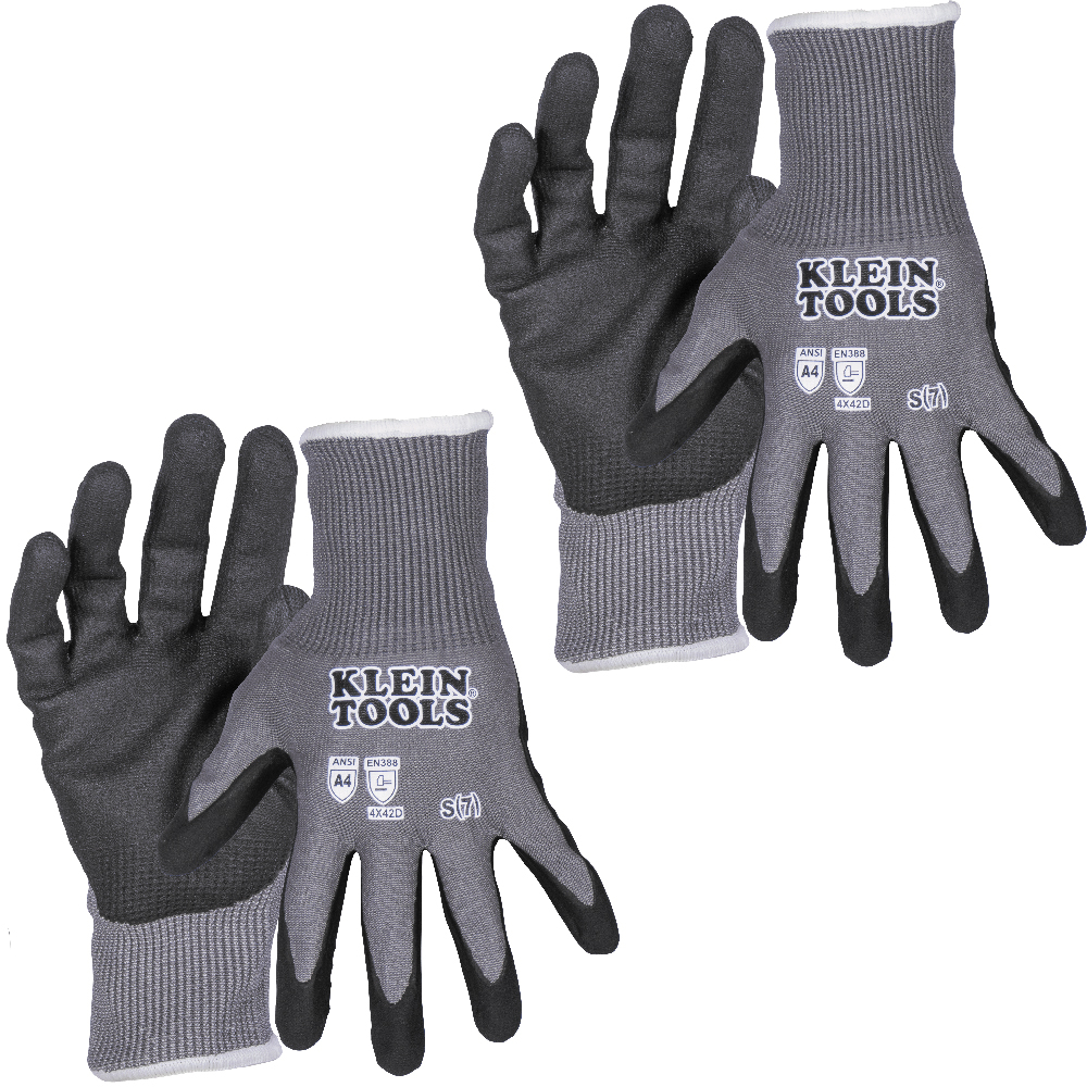 Klein Knit Dipped Gloves, Cut Level A4, Touchscreen, Small, 2-Pair # 60587