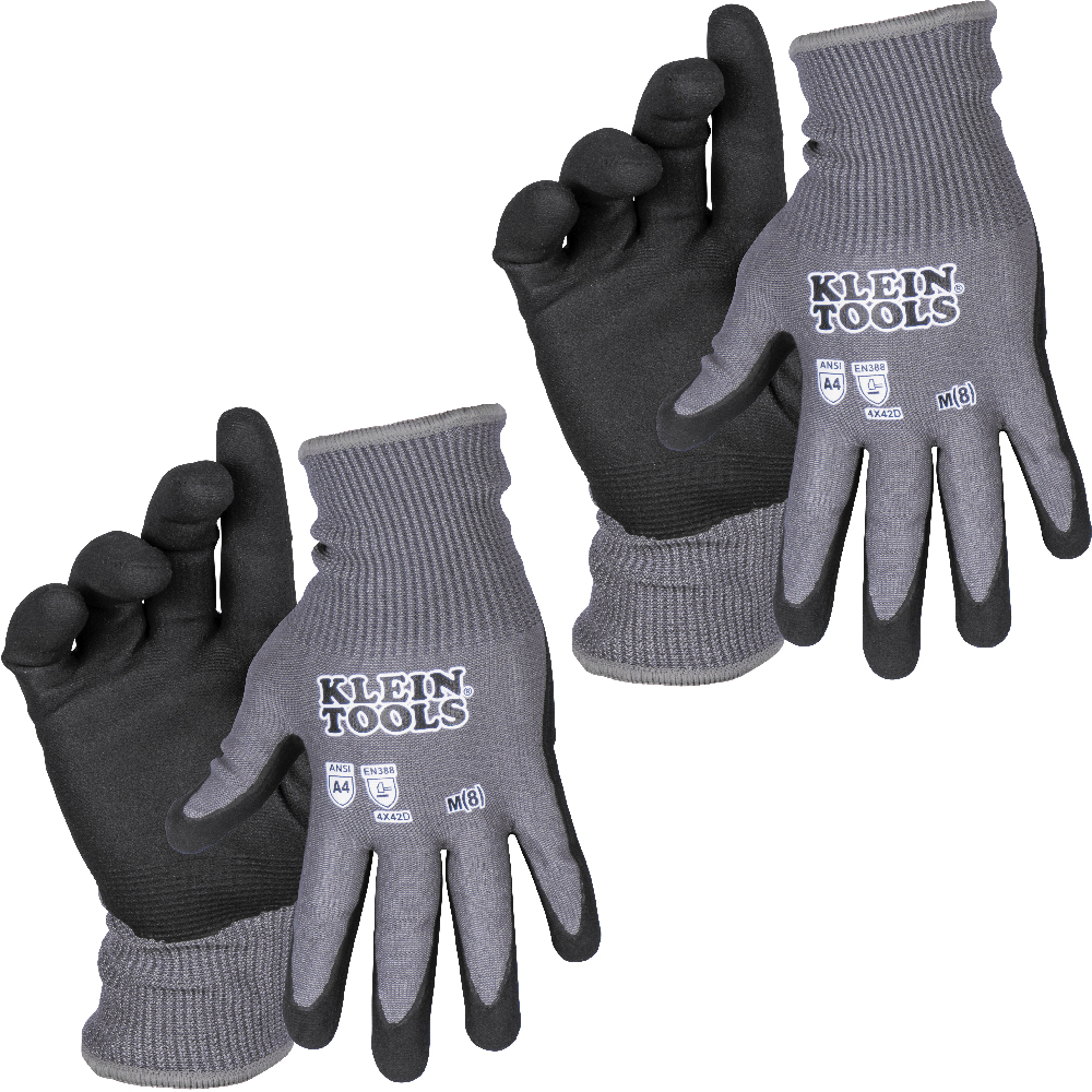 Klein Knit Dipped Gloves, Cut Level A4, Touchscreen, Medium, 2-Pair # 60588