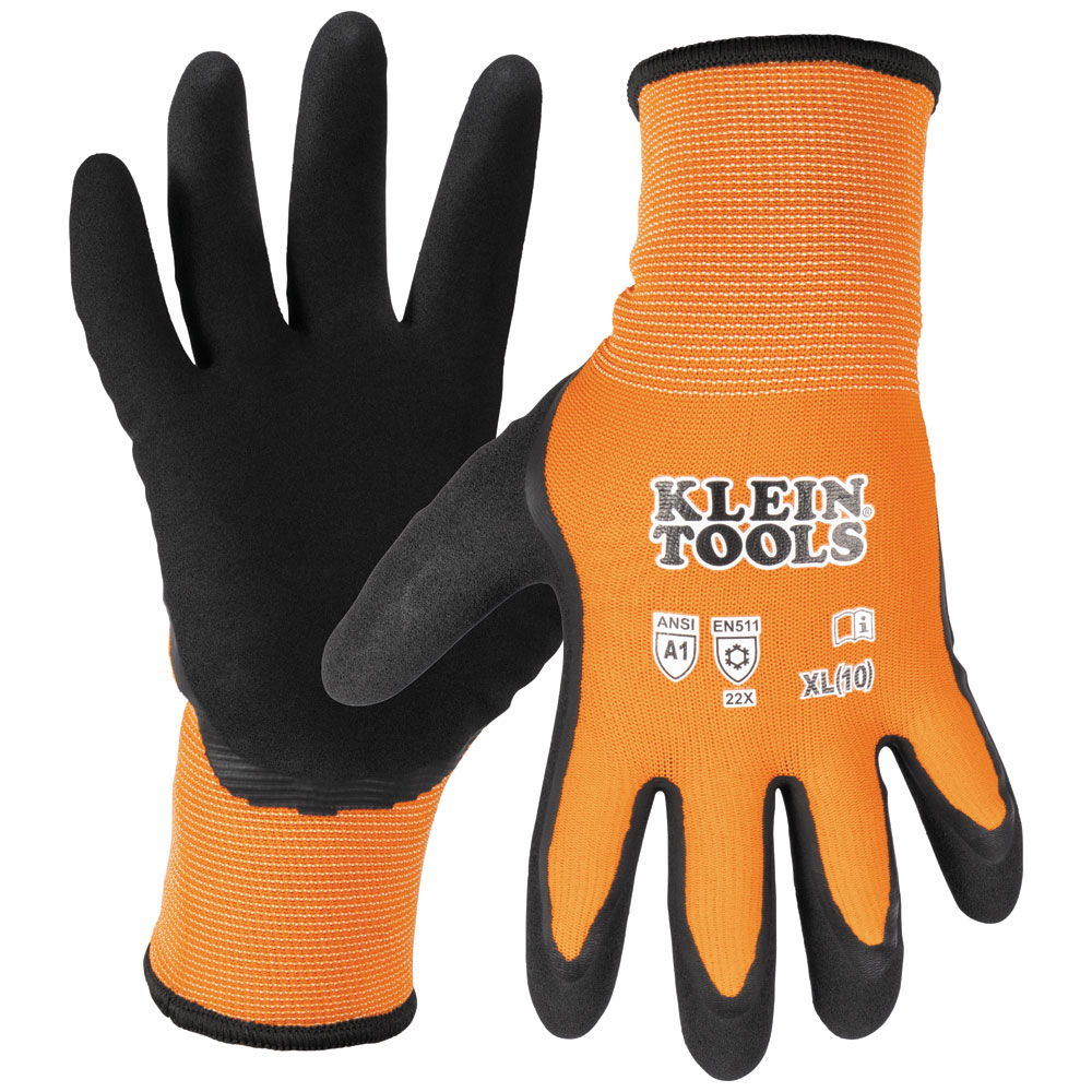 Klein Winter Knit Dipped Gloves, Cut Level A1, Touchscreen, x-Large # 60837
