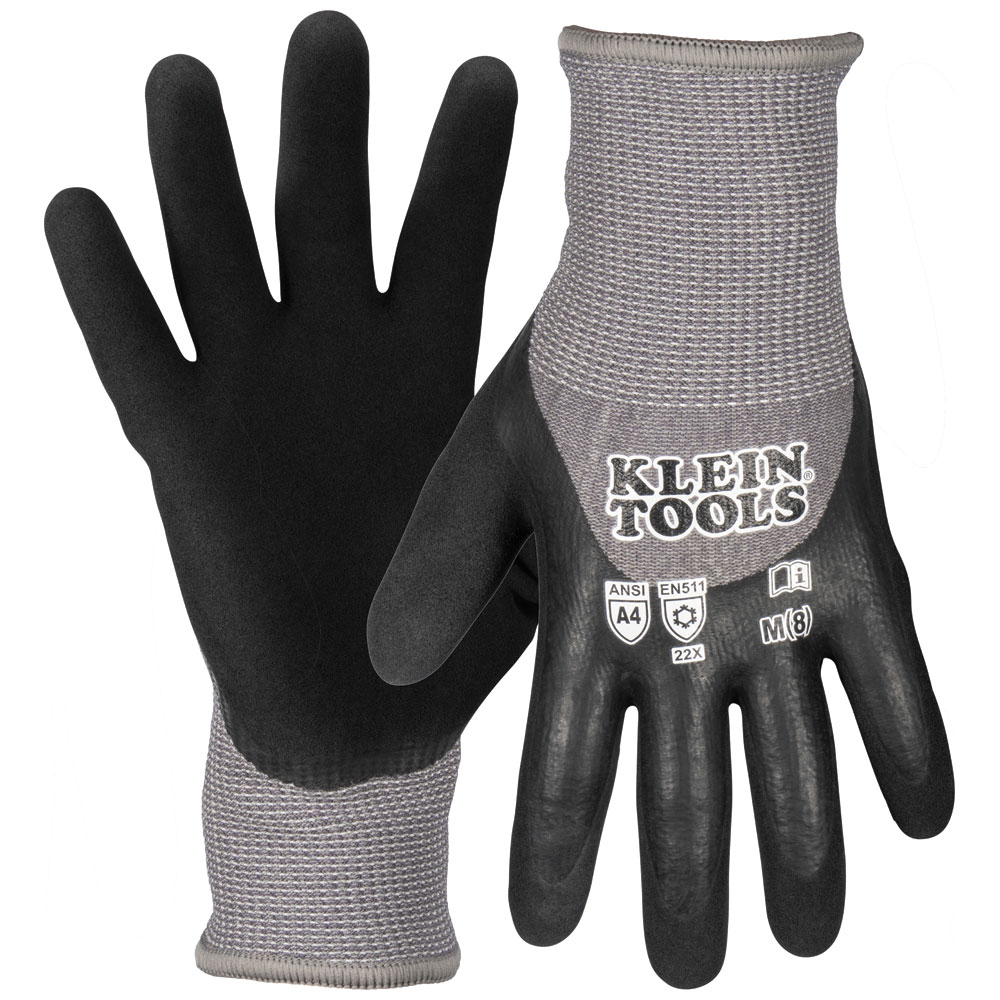 Klein Winter Knit Dipped Gloves, Cut Level A4, Touchscreen, Medium # 60838
