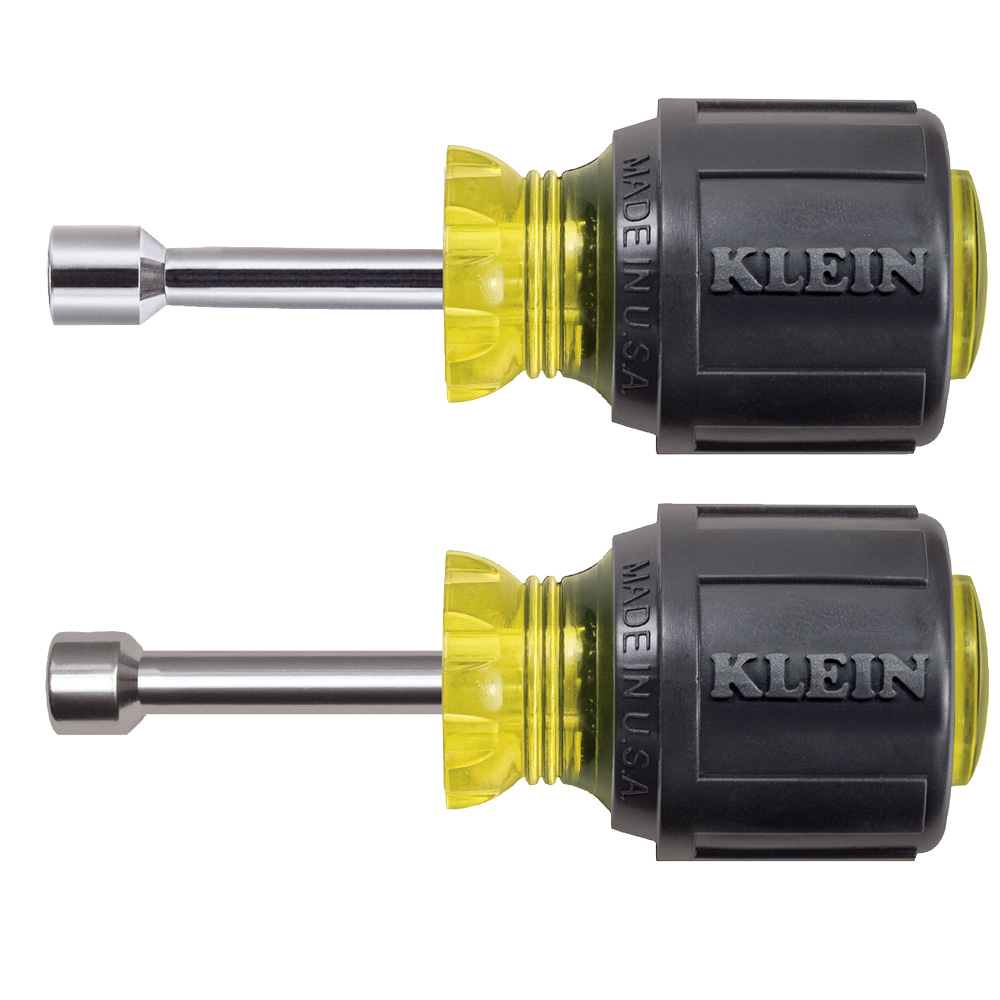 Klein Nut Driver Set, Stubby Nut Drivers with 1-1/2-Inch Shaft, 2-Piece # 610