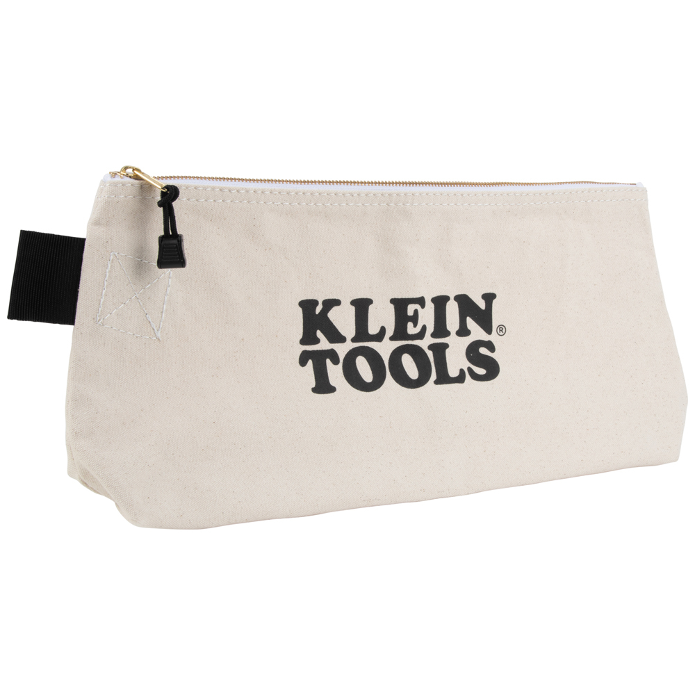 Klein Zipper Bag, Extra-Long Canvas Tool Pouch, 16-Inch, Natural # 62042