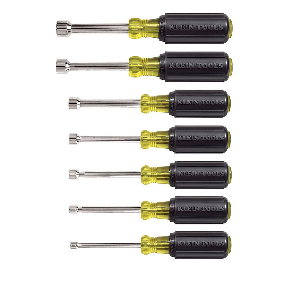 Klein Nut Driver Set, 3-Inch Shafts, Cushion-Grip, 7-Piece # 631