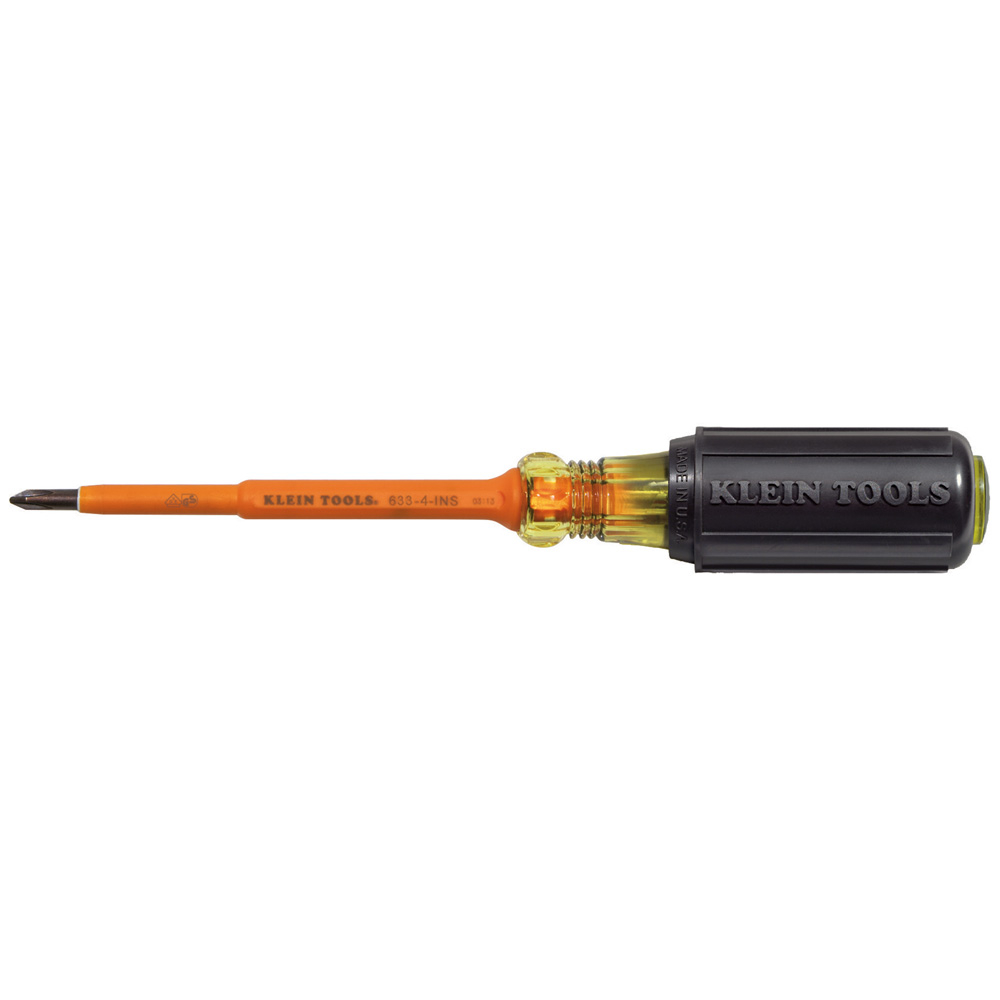 Klein Insulated Screwdriver, #1 Phillips, 4-Inch Round Shank # 6334INS