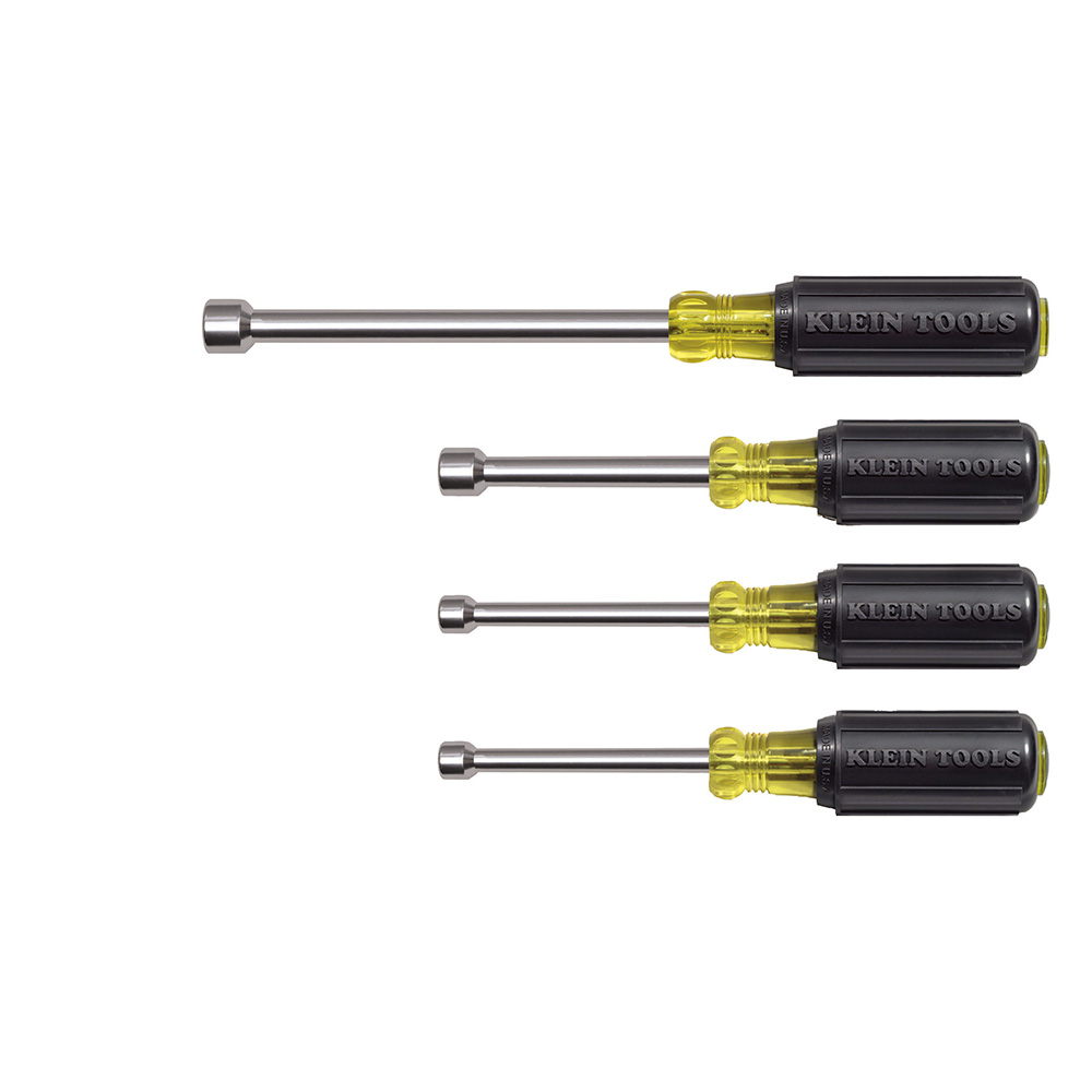 Klein Nut Driver Set 3-Inch Shafts, Cushion-Grip, 4-Piece # 633