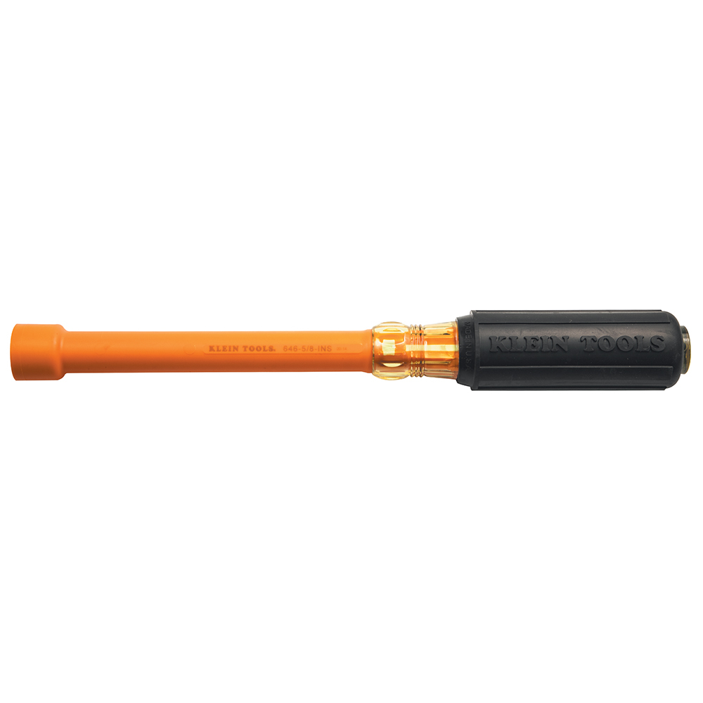 Klein 5/8-Inch Insulated Nut Driver, 6-Inch Hollow Shaft # 646-5/8-INS