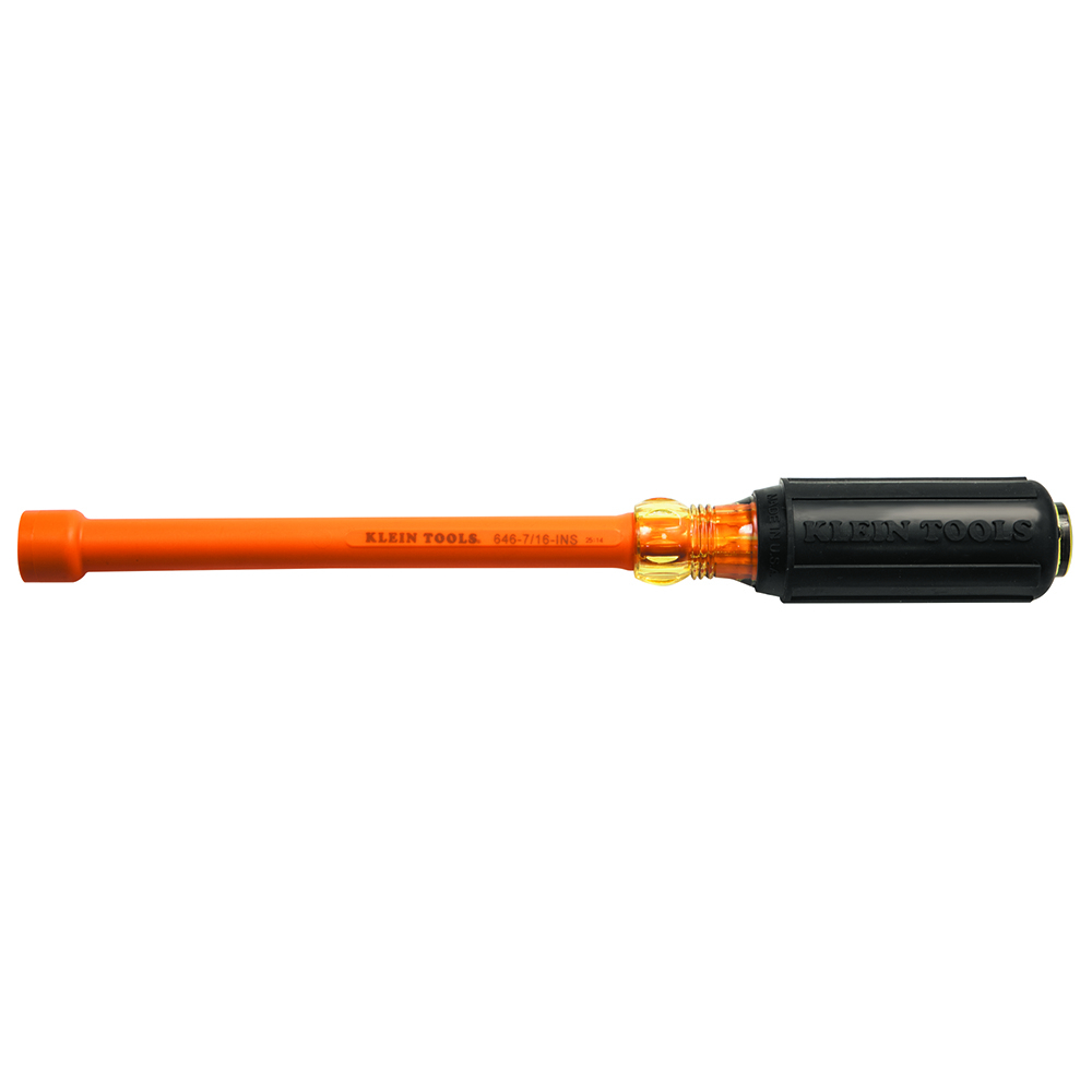 Klein 7/16-Inch Insulated Nut Driver 6-Inch Hollow Shaft # 646716INS