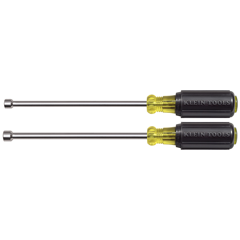 Klein Nut Driver Set, Magnetic Nut Drivers, 6-Inch Shafts, 2-Piece # 646M