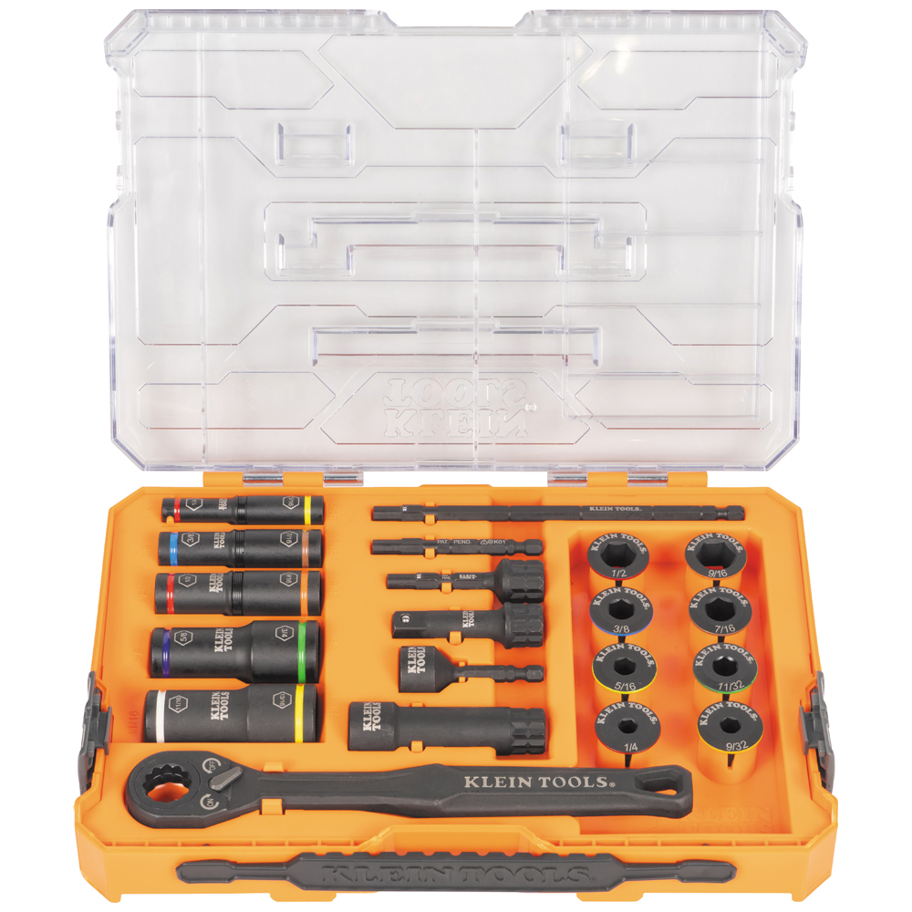 Klein KNECT Impact Pass Through and Deep-Well Flip Socket Set, 20-Piece # 65240