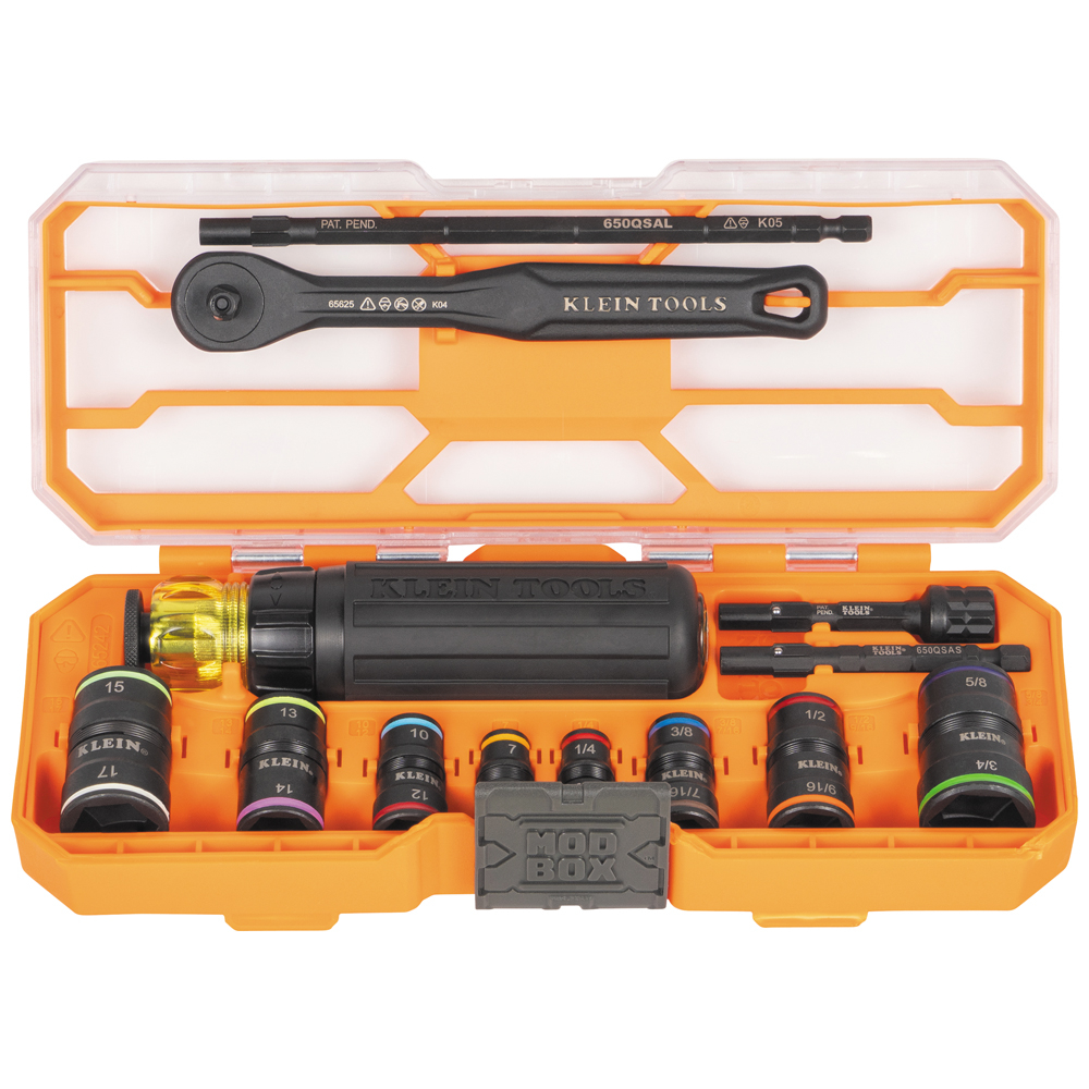 Klein FLIP-16 KNECT Ratcheting Impact Flip Socket Screwdriver Set # 65242